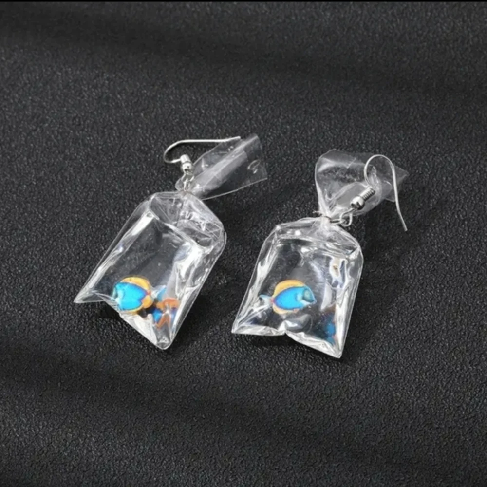 Creative Gold Fish‎ Water Bag Drop Earrings